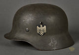 WWII German Army Model 1935 Single Decal Helmet