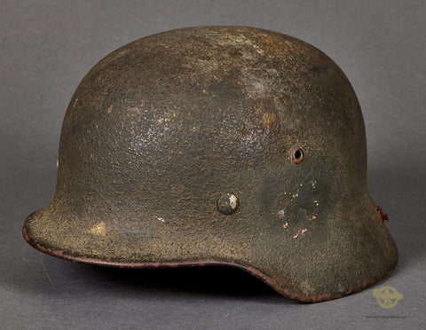 WWII German Model 1935 Wehrmacht Reissue Camouflage Helmet, Named