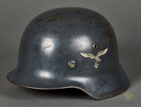 WWII German Luftwaffe Model 1935 Double Decal Combat Helmet