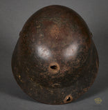 WWII German Army Model 1940 Single Decal Helmet with Battle Damage