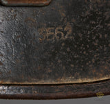 WWII German Army Model 1940 Single Decal Helmet with Battle Damage