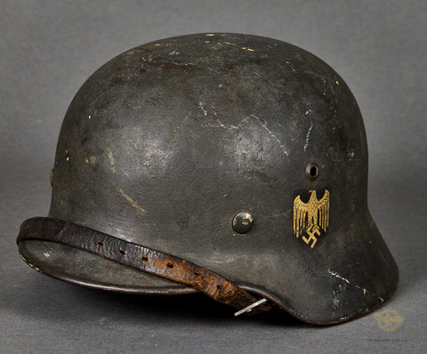 WWII German Army Model 1935 Single Decal Reissue Helmet