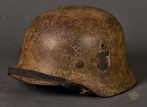 WWII German Army Three Color Camouflage Helmet