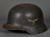 WWII German Luftwaffe Model 1940 Single Decal Helmet