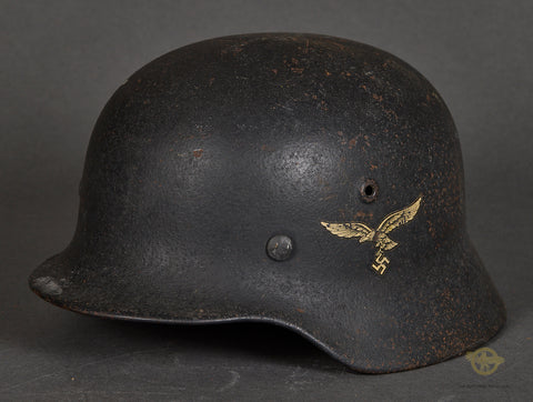WWII German Luftwaffe Model 1940 Single Decal Combat Helmet