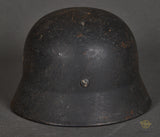 WWII German Luftwaffe Model 1940 Single Decal Combat Helmet