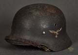 WWII German Luftwaffe Model 1940 Single Decal Combat Helmet