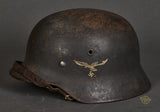 WWII German Luftwaffe Model 1940 Single Decal Combat Helmet