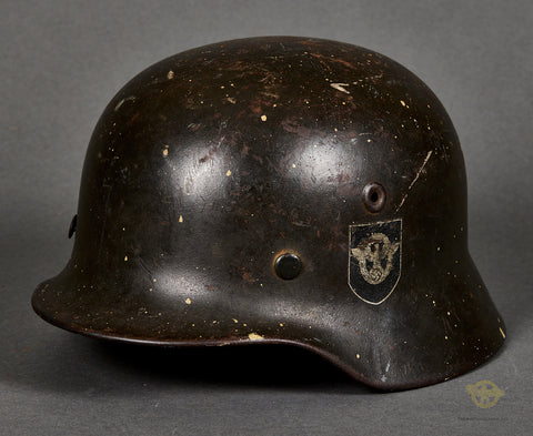 WWII German Model 1940 Police Double Decal Combat Helmet