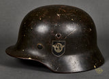 WWII German Model 1940 Police Double Decal Combat Helmet