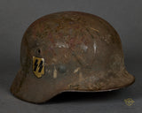 WWII German Waffen SS Model 1940 Double Decal Helmet by Quist