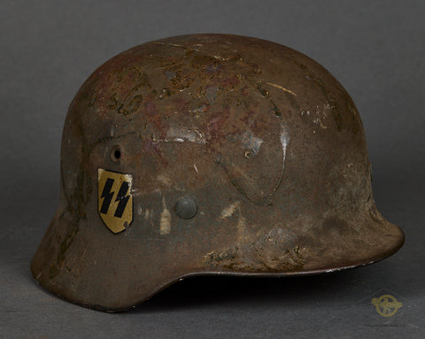 WWII German Waffen SS Model 1940 Double Decal Helmet by Quist