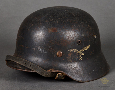 WWII German Luftwaffe Model 1940 Single Decal Helmet