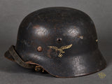 WWII German Luftwaffe Model 1940 Single Decal Helmet