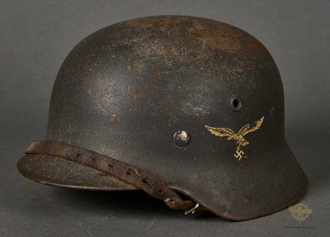 WWII German Luftwaffe Model 1940 Single Decal Helmet