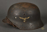 WWII German Luftwaffe Model 1940 Single Decal Helmet