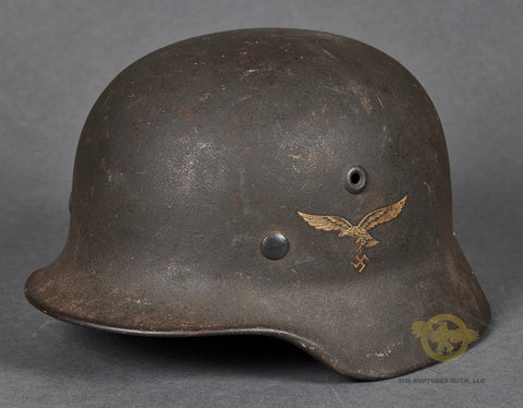 WWII German Luftwaffe Model 1940 Single Decal Combat Helmet