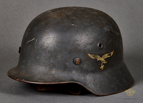 WWII German Luftwaffe Model 1940 Single Decal Helmet
