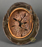 WWII German Army Model 1942 Single Decal Helmet with Full Basket Chicken Wire