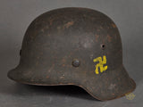 WWII German Wehrmacht Combat Helmet with GI Added Swastikas