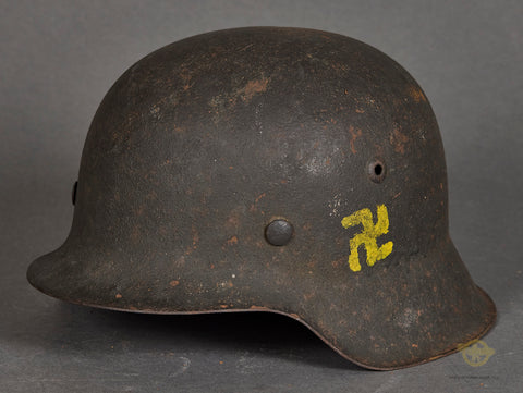 WWII German Wehrmacht Combat Helmet with GI Added Swastikas