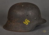 WWII German Wehrmacht Combat Helmet with GI Added Swastikas
