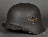 WWII German Luftwaffe Model 1942 Single Decal Helmet