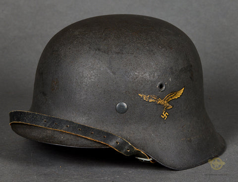 WWII German Luftwaffe Model 1942 Single Decal Helmet