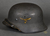 WWII German Luftwaffe Model 1942 Single Decal Helmet