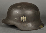 WWII German Model 1942 Army Single Decal Helmet