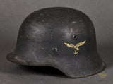 WWII German Luftwaffe Model 1942 Single Decal Helmet