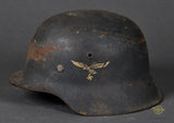 WWII German Luftwaffe Model 1942 Single Decal Helmet