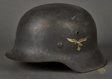 WWII German Luftwaffe Model 1940 Single Decal Helmet
