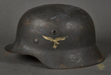WWII German Luftwaffe Model 1940 Single Decal Helmet