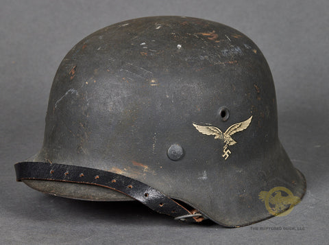 WWII German Luftwaffe Model 1942 Single Decal Combat Helmet