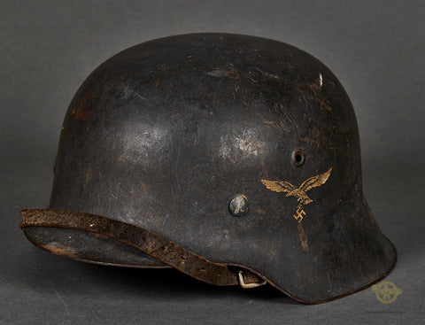 WWII German Luftwaffe Model 1942 Single Decal Helmet