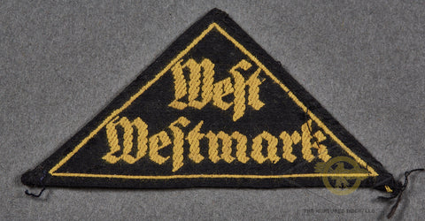 German WWII HJ District Sleeve Triangle for West Westmark
