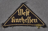 German WWII HJ District Sleeve Triangle for West Kurhessen