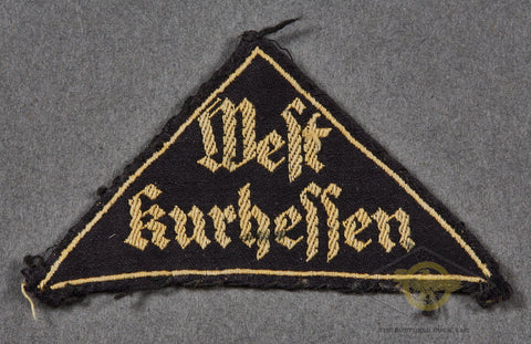 German WWII HJ District Sleeve Triangle for West Kurhessen
