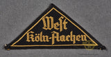 German WWII HJ District Sleeve Triangle for West Köln-Aachen