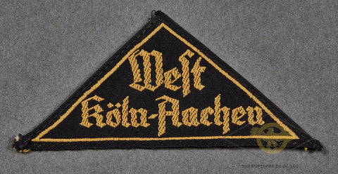 German WWII HJ District Sleeve Triangle for West Köln-Aachen