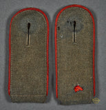 German WWII Set of Army NCO Slip On Shoulder Straps for Artillery EM Personnel