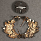 German WWII Army Visor Cap Wreath and Cockade