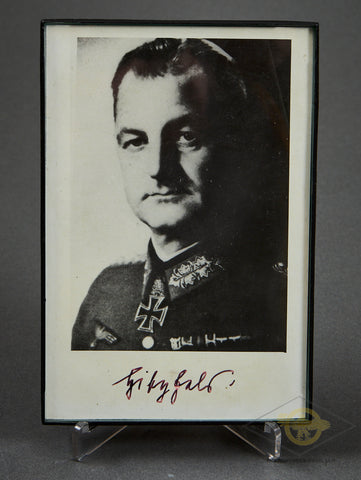 German WWII Signed Photo of Knights Cross Winner Otto Hitzfeld