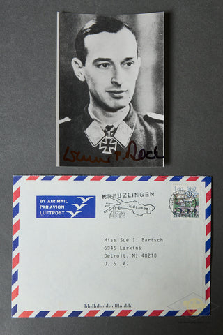 German WWII Signed Photo of Knights Cross Winner Werner Roell