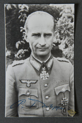 German WWII Signed Photo of Knights Cross Winner Alfred Philippi