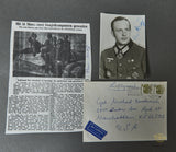 German WWII Signed Photo of Knights Cross Winner Captain Theo Kroj