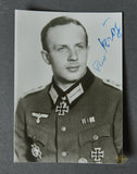 German WWII Signed Photo of Knights Cross Winner Captain Theo Kroj
