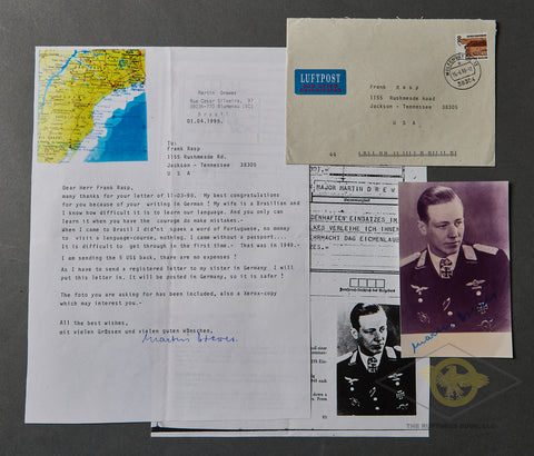 Signed Photo and Documentation from Luftwaffe Pilot Major Martin Drewes