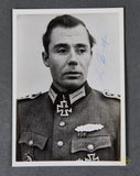 German WWII Original Signed Photo of Knights Cross Winner Friedrich Piefer